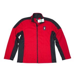 Spyder Mens Red Full-Zip Fleece Jacket Size Large Lightweight & Warm MSRP $129